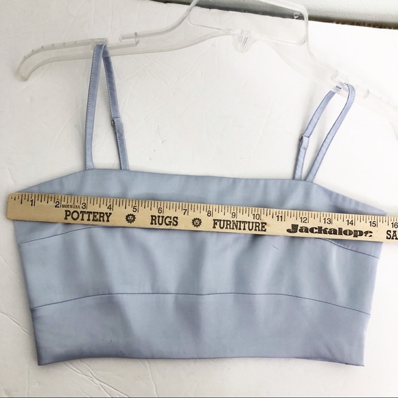 Revolve By The Way Bra Top Square Neck Satin Spaghetti Strap Y2K Crop Shirt XS - Picture 10 of 14